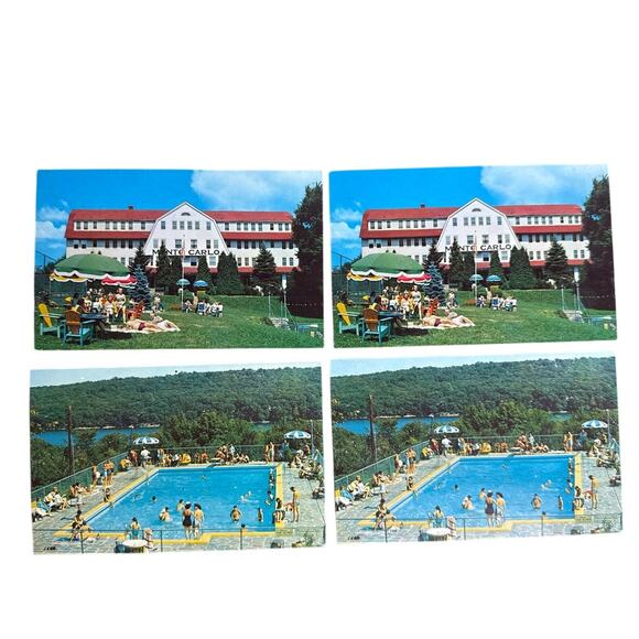 Vintage Hotel Monte Carlo Postcard Lot Walton Lake Monroe New York Dexter Photo - Picture 1 of 8